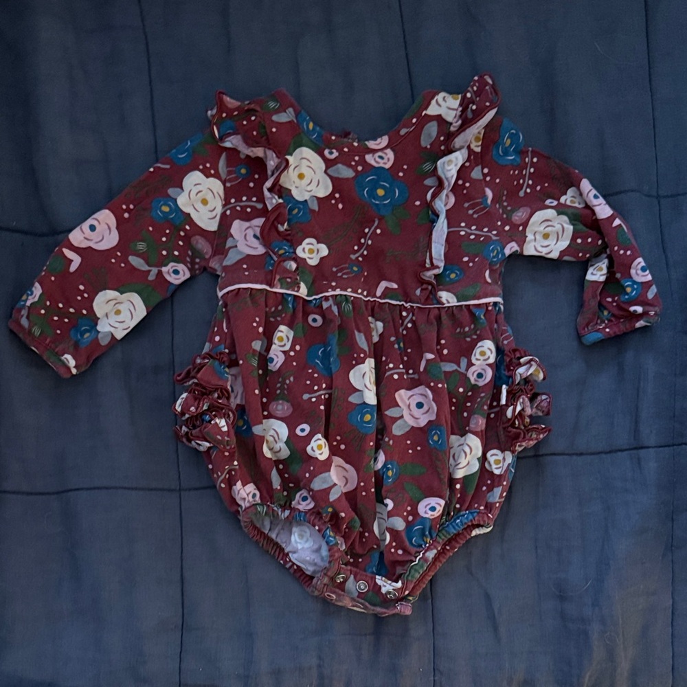 Floral Burgundy Kids Bodysuit